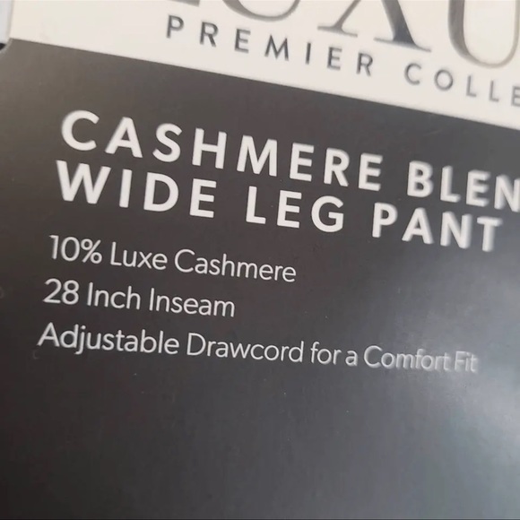 NWT Luxury Collection Cashmere Blend Wide Leg Pants XL - Picture 4 of 4